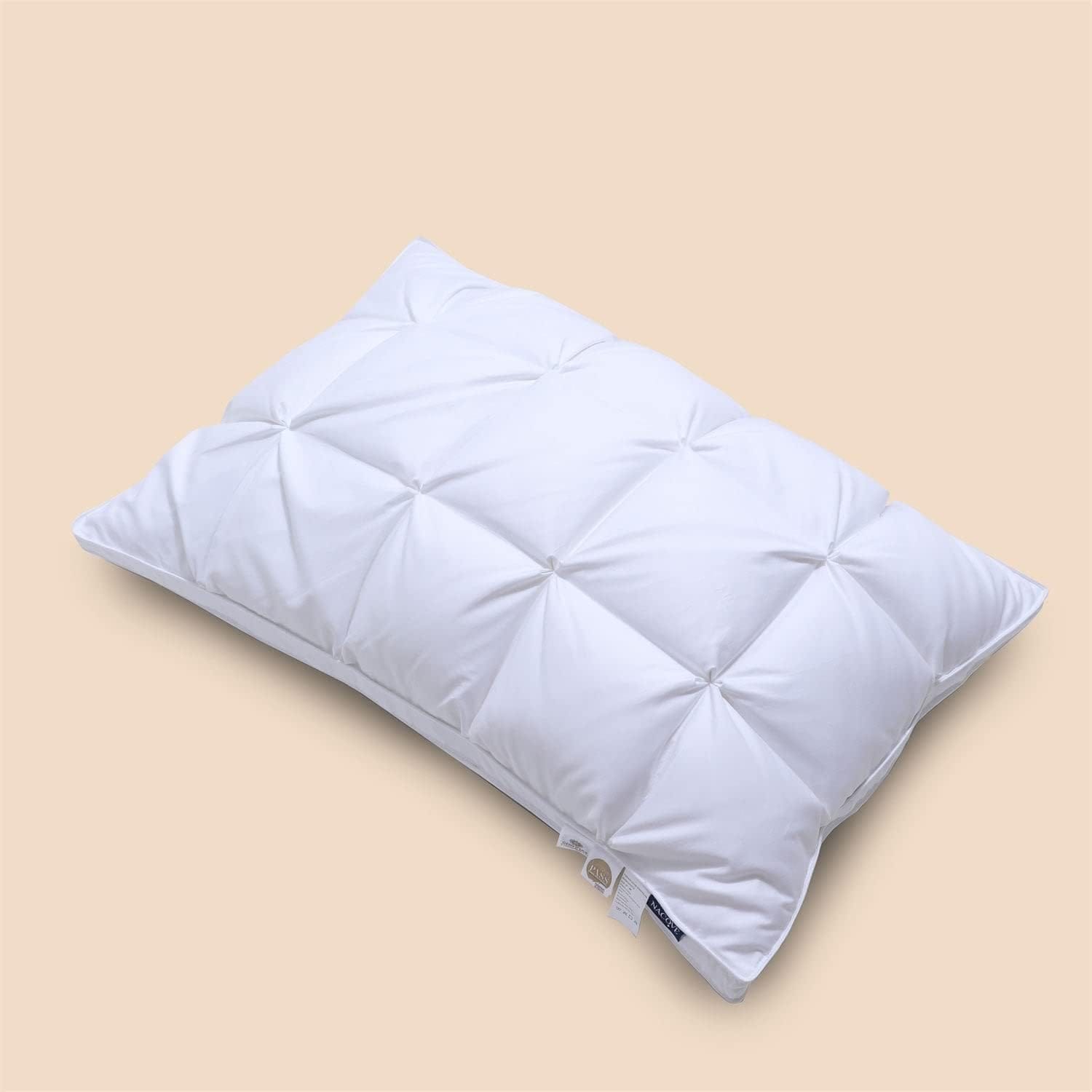 Nacove Heavenly Dreams Goose Down Pillow- Premium Quality Pillow - Breathable, Naturally Soft for - Sleep in Ultimate Comfort - Queen - 20 * 30(Free Pillowcase)