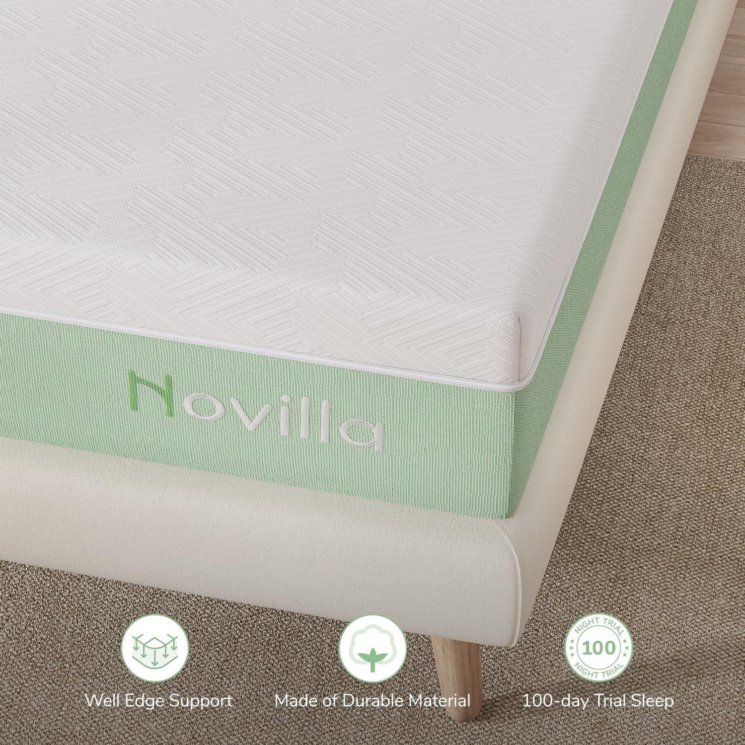 Novilla Mattress Full Size,12 Inch Gel Memory Foam Mattress in a Box for Cool Sleep  Motion Isolation,Medium Firm Feel Bed Mattress,Bliss