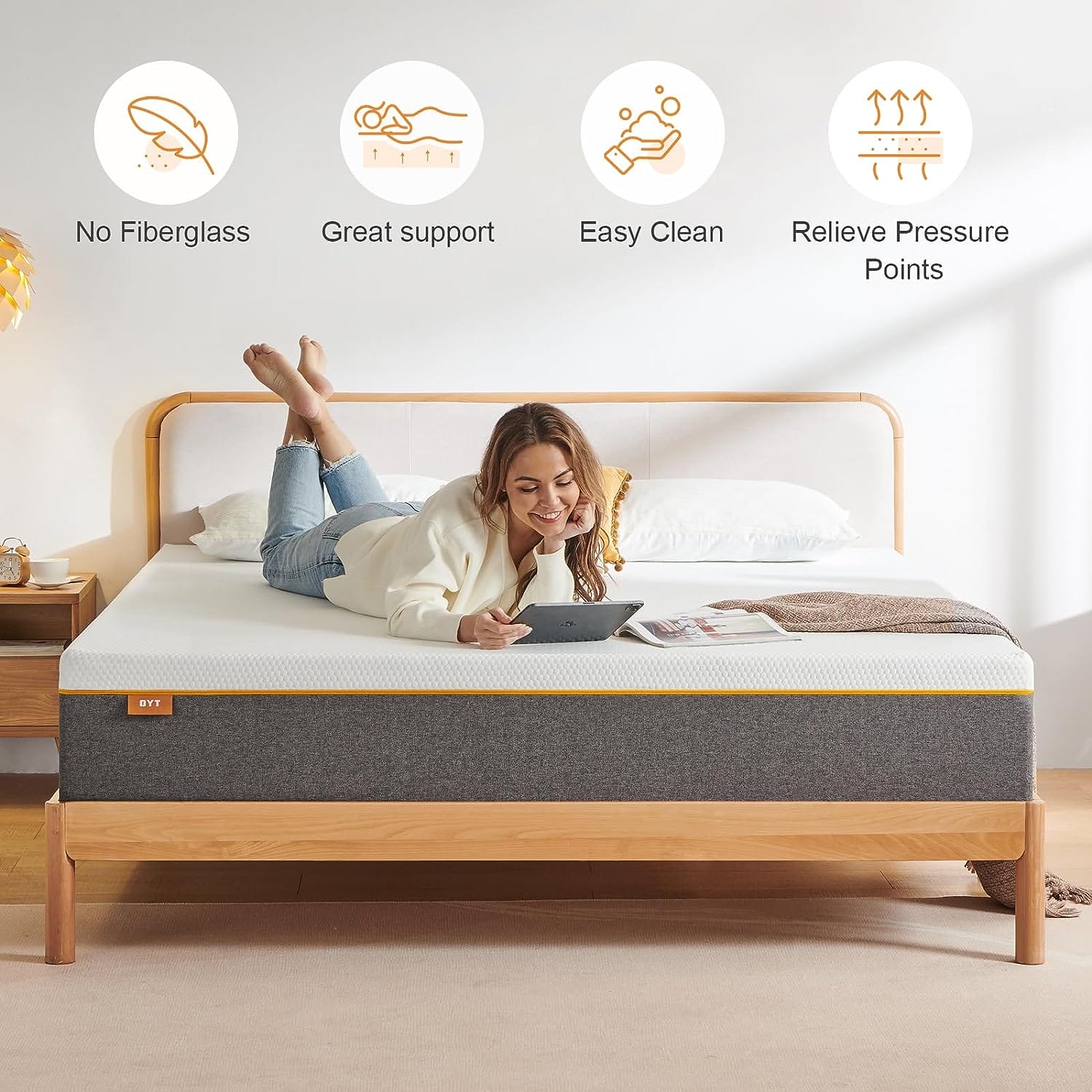 OYT Full Size Mattress, 8 Inch Gel Memory Foam Full Bed Mattress in a Box with CertiPUR-US Certified Foam for Sleep Supportive  Pressure Relief,Cloud-Like Experience