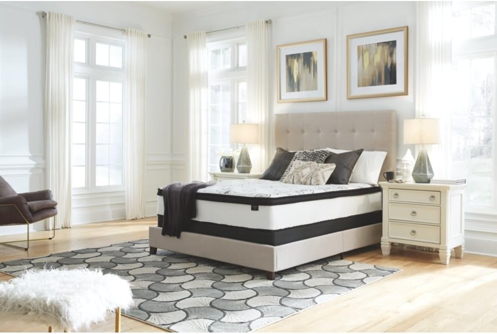 Signature Design by Ashley Chime 12 Inch Medium Firm Hybrid Mattress, CertiPUR-US Certified Foam, Full