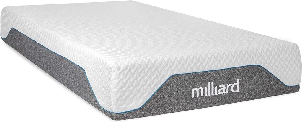 Milliard 10 Inch Semi Firm Memory Foam Mattress | CertiPUR-US Certified | Bed-in-a-Box | Pressure Relieving (Twin)