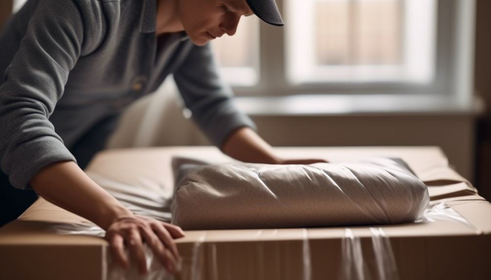 organizing bedding for moving