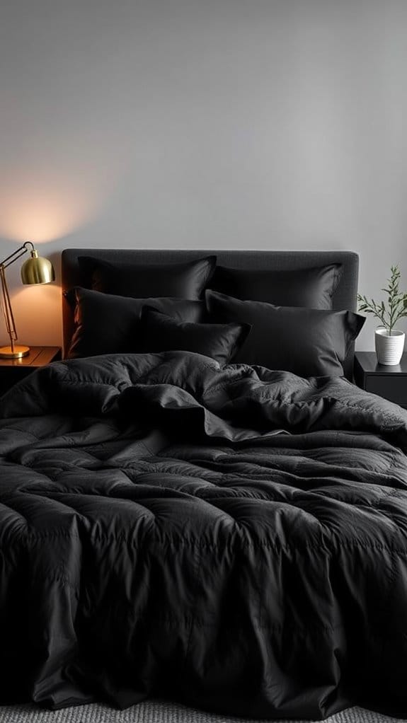 bold monochrome bed linens