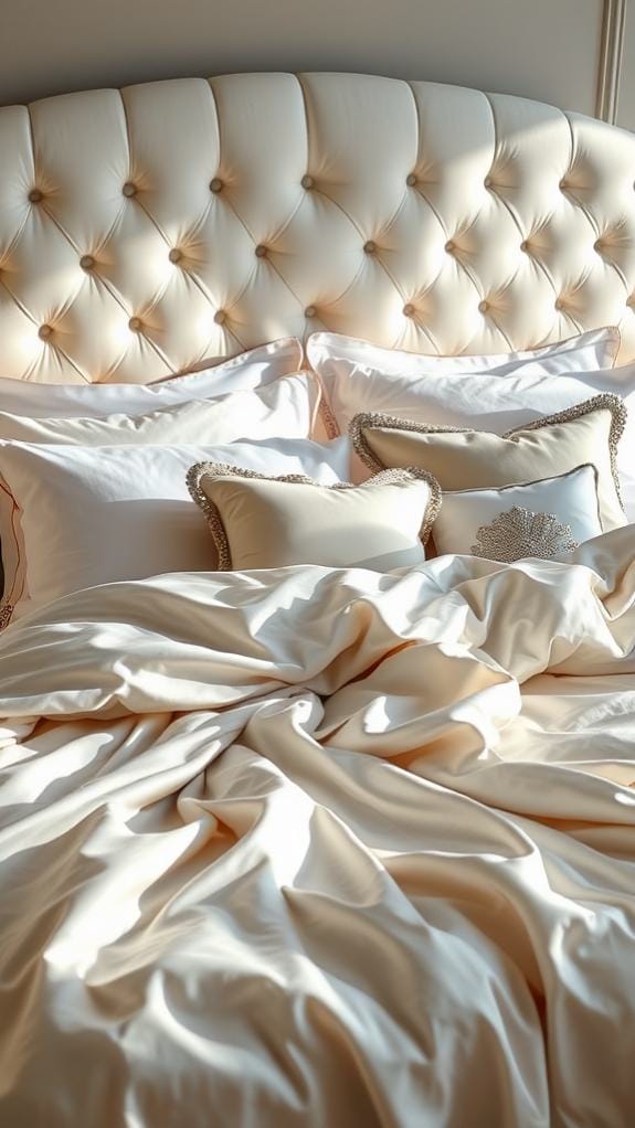 elegant cream silver bedding