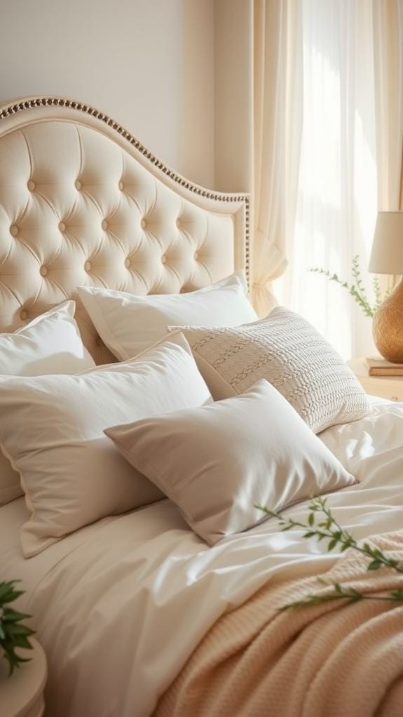 elegant ivory bed linens