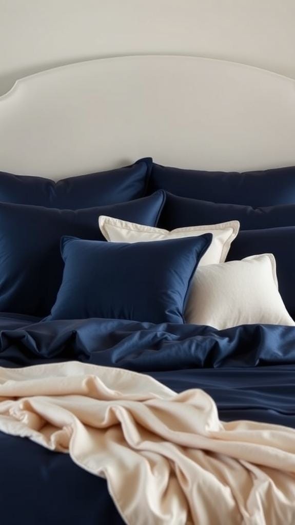 elegant navy blue bedding