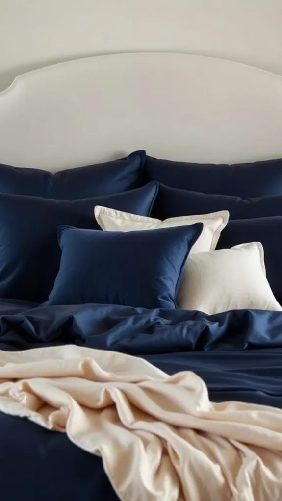 What Color Bedding Goes With Cream Headboard: 50 Unique Ideas You’ll Love 25 elegant navy blue bedding