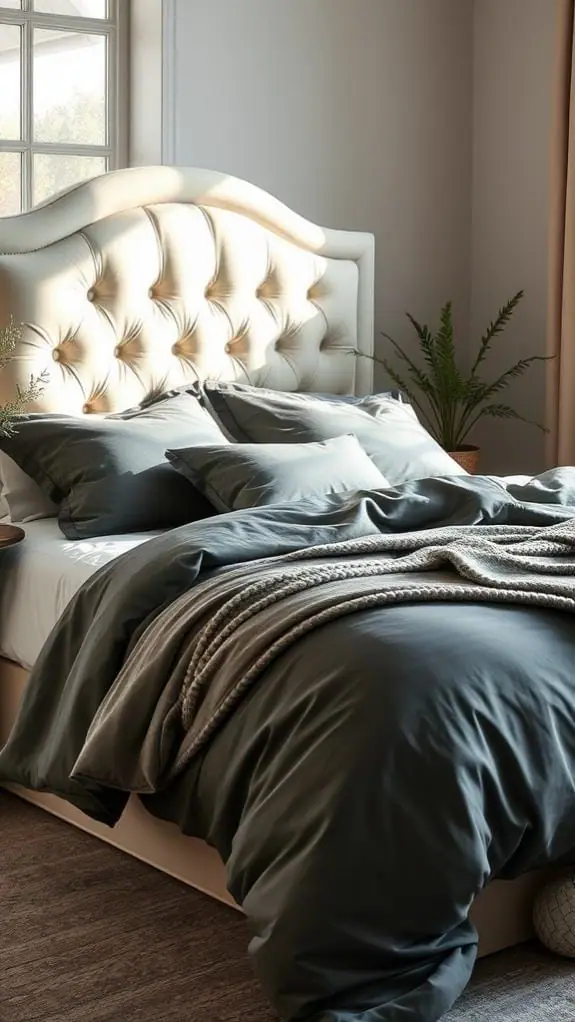 What Color Bedding Goes With Cream Headboard: 50 Unique Ideas You’ll Love 45 elegant steel gray bedding