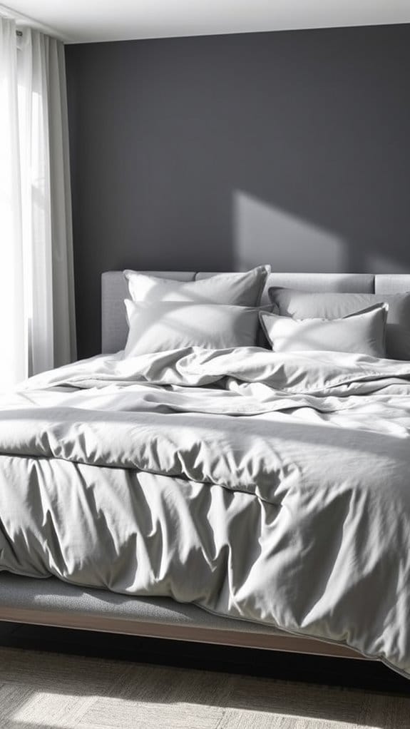 gray bedding set design