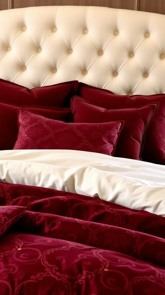 What Color Bedding Goes With Cream Headboard: 50 Unique Ideas You’ll Love 27 luxurious burgundy bed linens