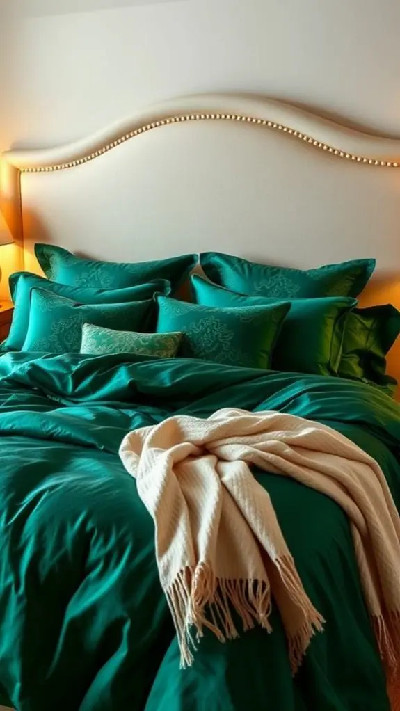 What Color Bedding Goes With Cream Headboard: 50 Unique Ideas You’ll Love 26 luxurious green bed linens