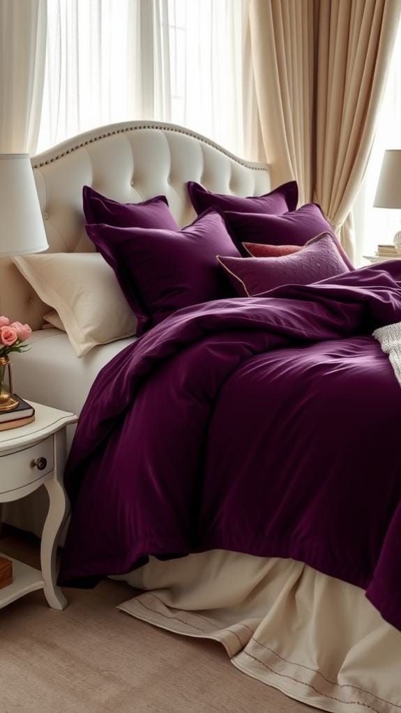 luxurious plum bedding set