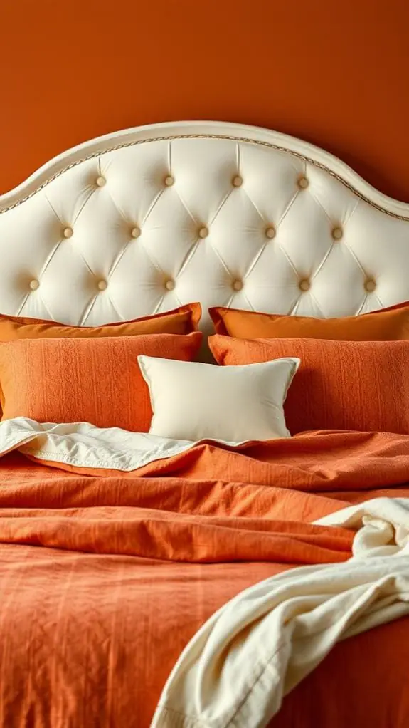What Color Bedding Goes With Cream Headboard: 50 Unique Ideas You’ll Love 31 rust orange bed linens