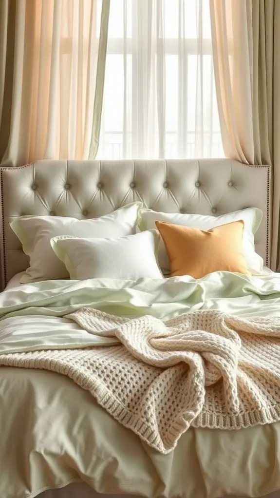 What Color Bedding Goes With Cream Headboard: 50 Unique Ideas You’ll Love 13 sage green bed linens