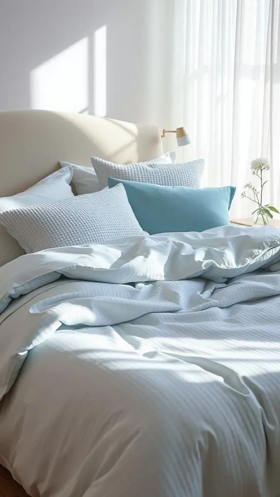What Color Bedding Goes With Cream Headboard: 50 Unique Ideas You’ll Love 15 sky blue bed linens