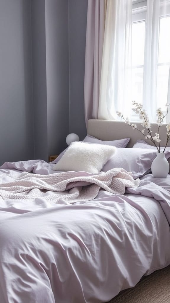 soft lavender bed linens