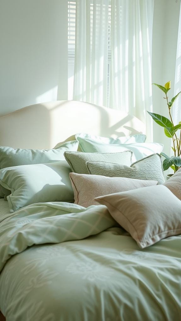 tranquil seafoam green bedding