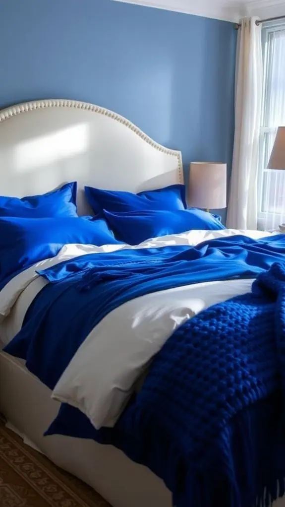 What Color Bedding Goes With Cream Headboard: 50 Unique Ideas You’ll Love 41 vibrant cobalt blue bedspread