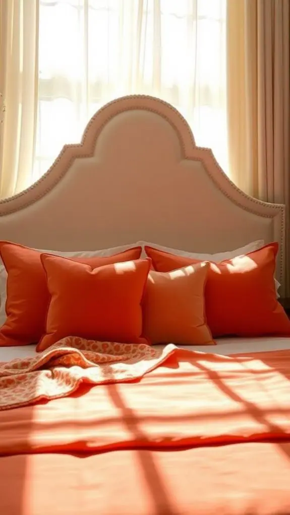 What Color Bedding Goes With Cream Headboard: 50 Unique Ideas You’ll Love 44 vibrant orange bed linens