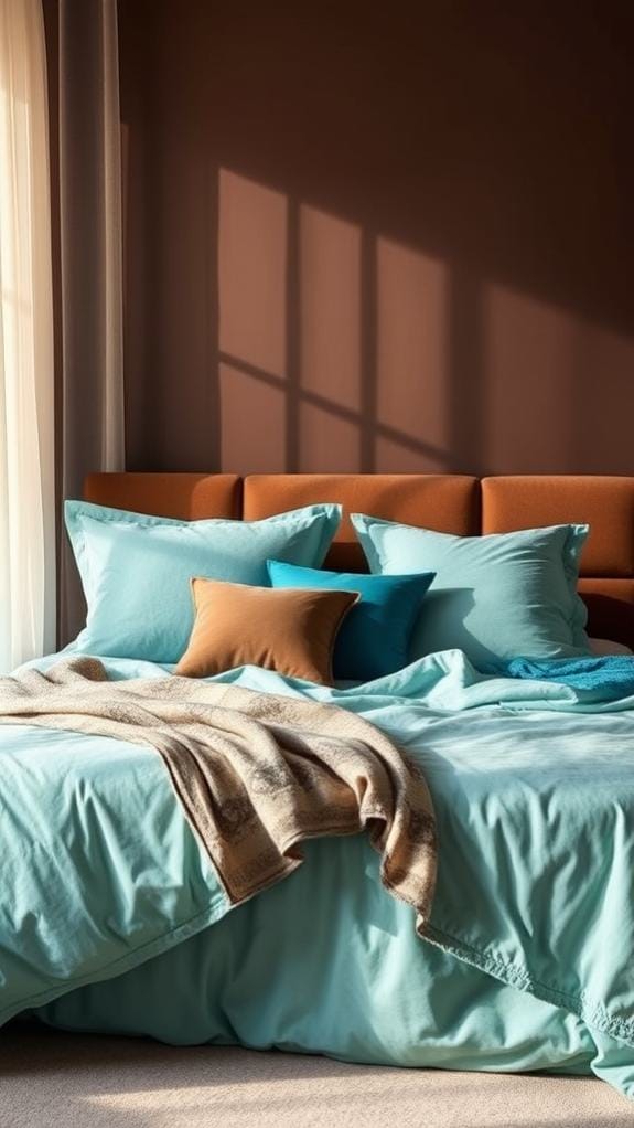 color combination teal brown