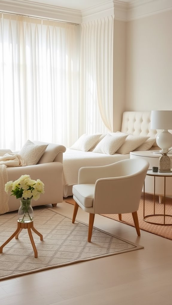 elegant cream furniture layout