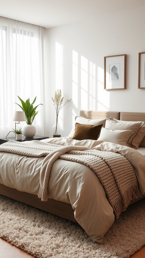 layered textured bedding ensemble