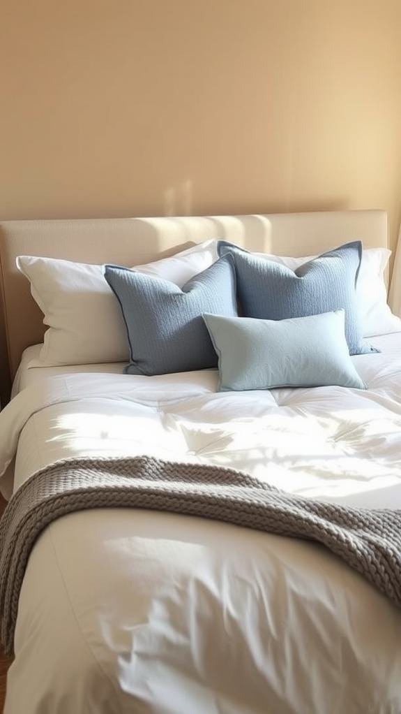 soft dusty blue cushions