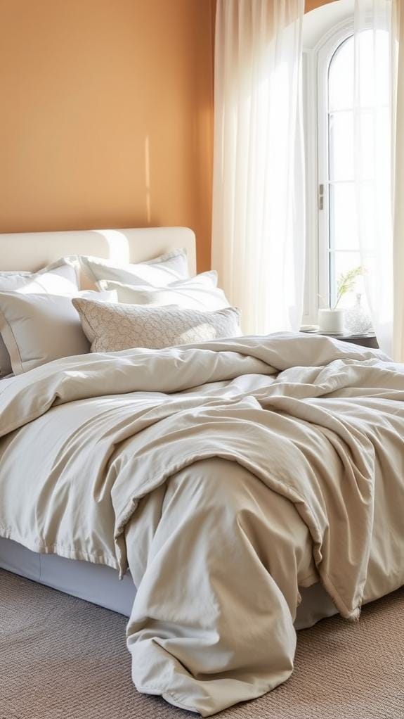 soft neutral bed linens