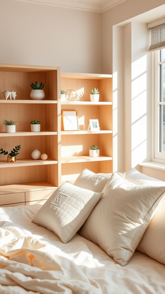 stylish cream shelving designs