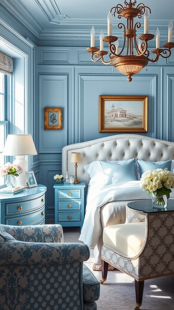 charming blue nightstands for bedrooms