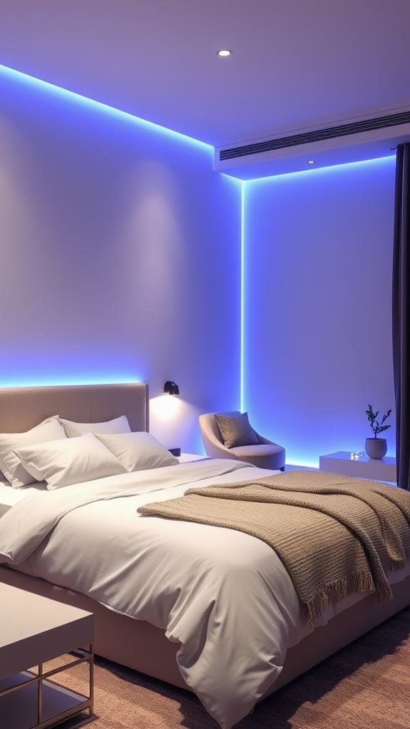 colorful illuminated wall accents