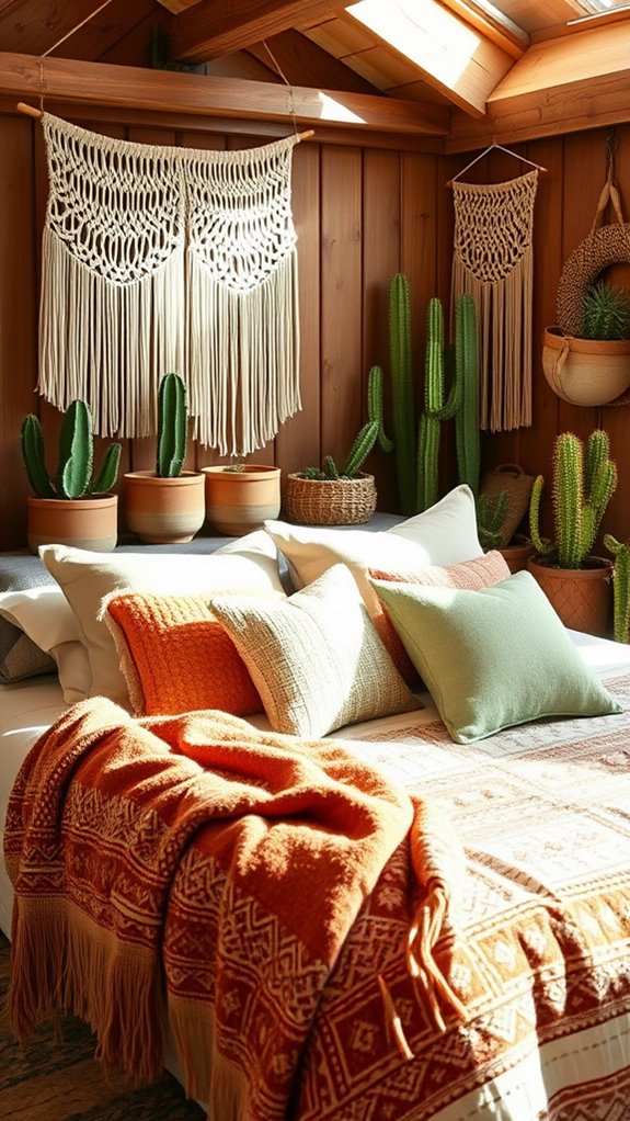 cozy decorative cushions and blankets