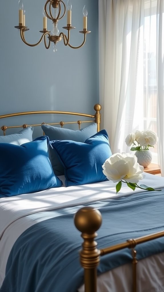 decorative blue accent pillows