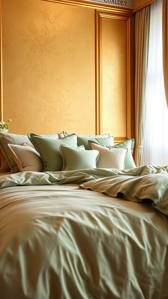 elegant sage green bedding