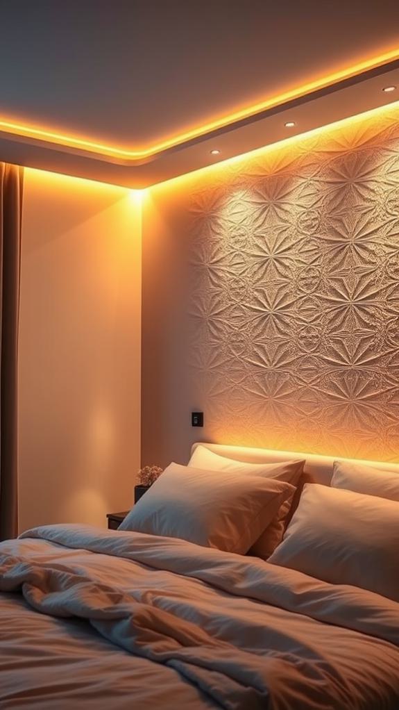 illuminated textured wall design