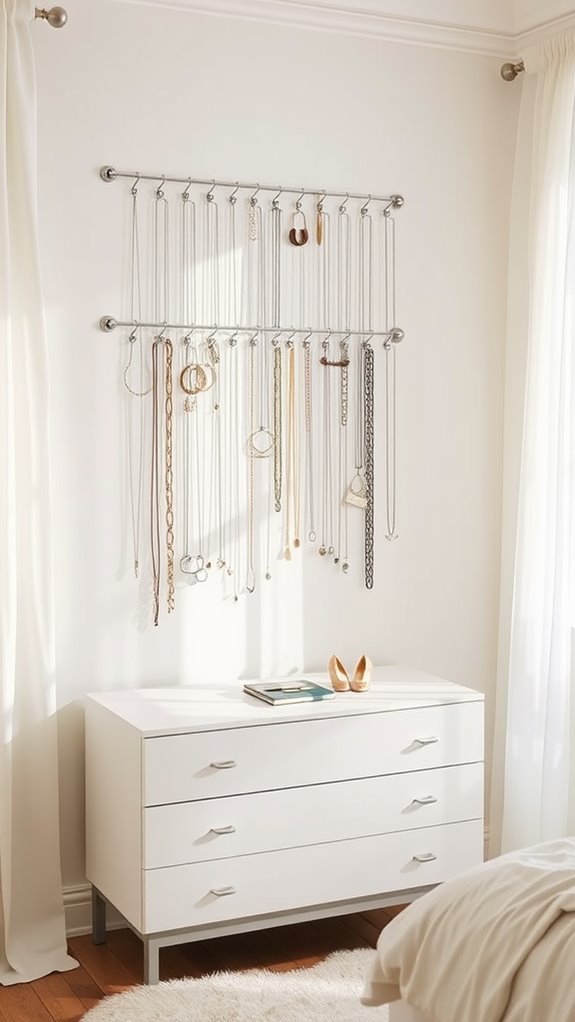 jewelry storage using hooks