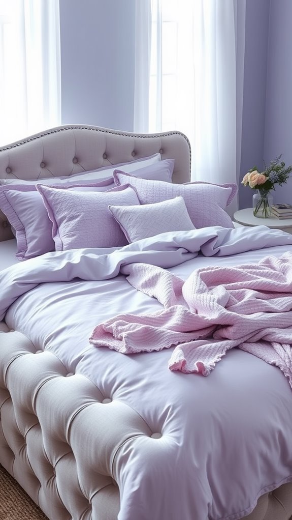 relaxing lavender bed linens