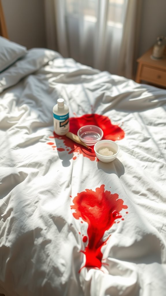 remove blood from comforter