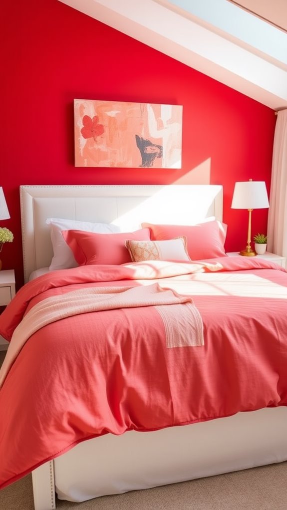 vibrant coral bedding set