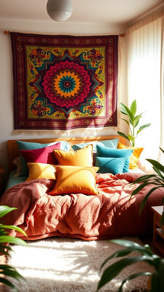 vibrant decorative cushion accents