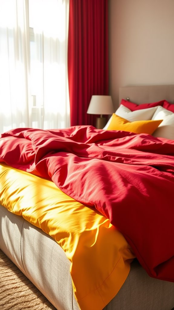 vibrant yellow bed linens