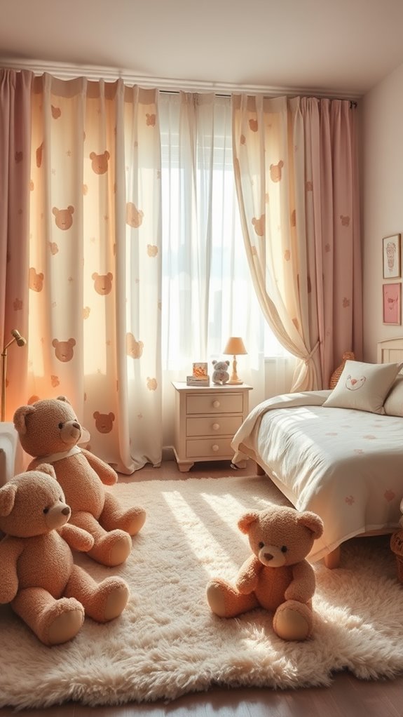 bear themed decorative window coverings