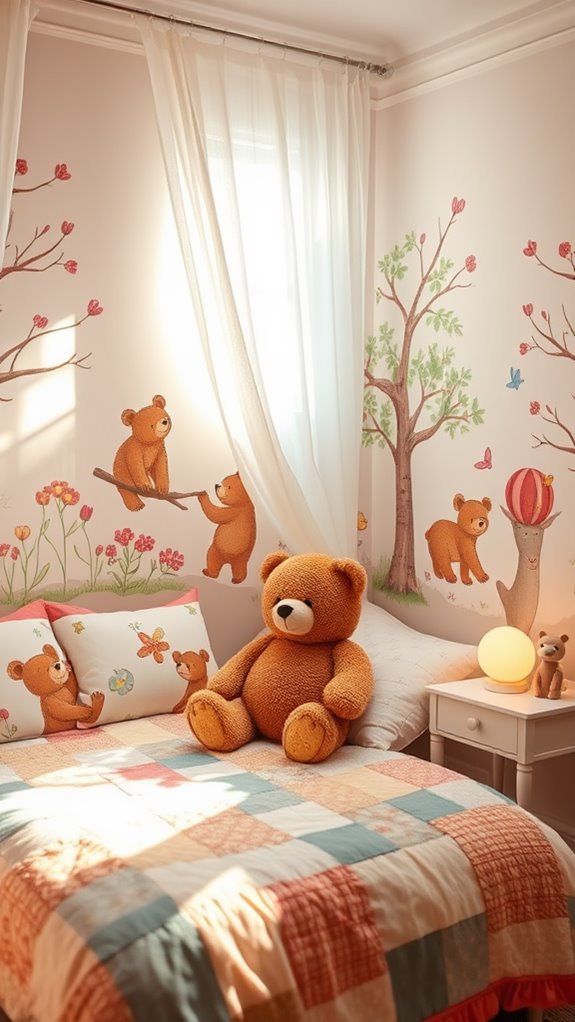 bear themed mural decorations ideas