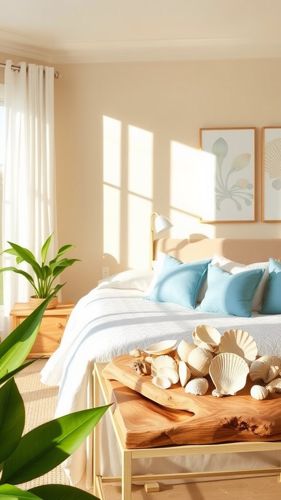 coastal themed relaxing bedroom