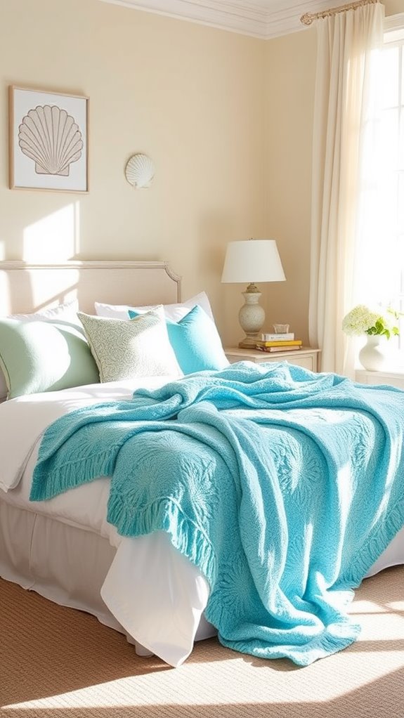 coastal themed throw blankets