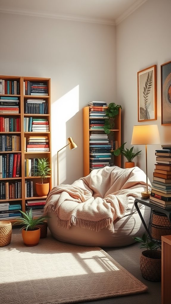 comfortable book corner retreat