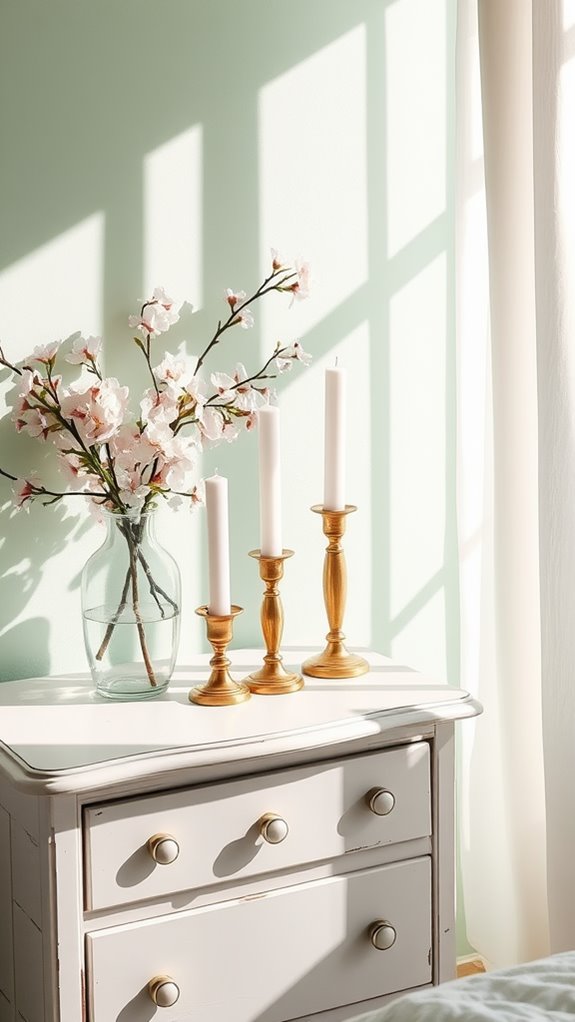 elegant candleholder displays arranged