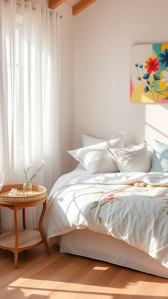 enhance white bedding decor