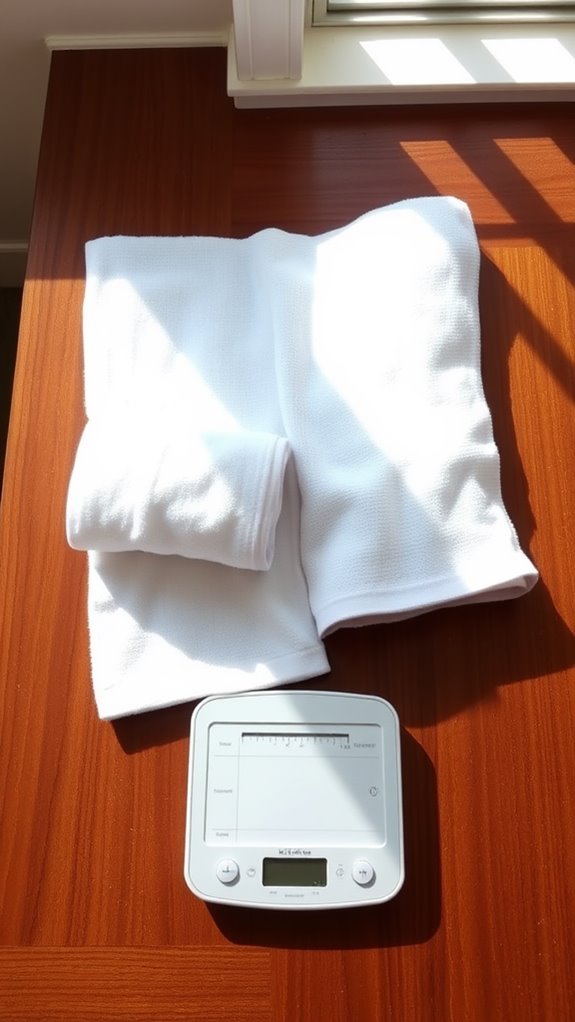 estimate towel weight accurately