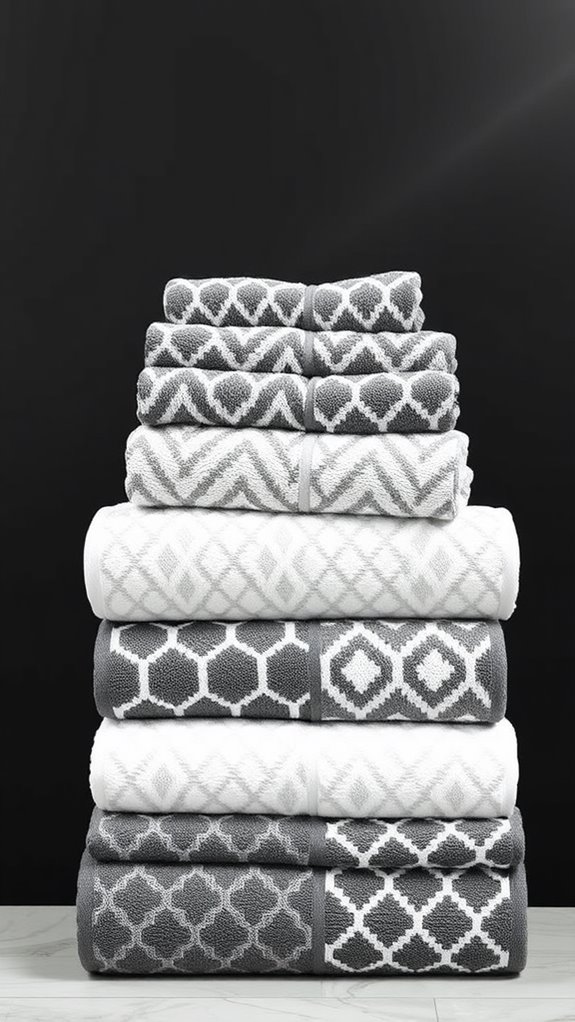 geometric design towel sets